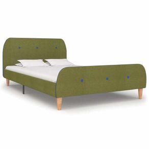 Bed Frame Green Fabric 120x190 cm