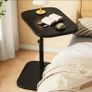 Black Adjustable Height 360 Rotating Side Table - Lift-Top Coffee Table, Multifunctional Coffee Table, Adjustable Height Coffee Table Image 3