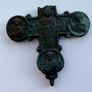 Rare Medieval / Byzantine Bronze Encolpion Cross - Prominent Circular Medallions Image 7