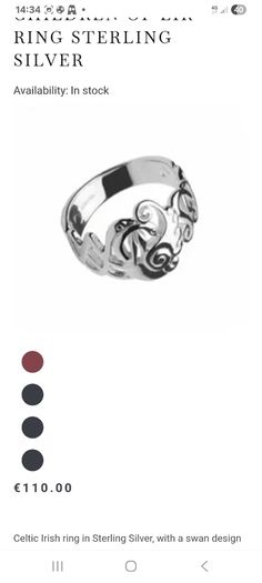 Silver Children of Lir Ring