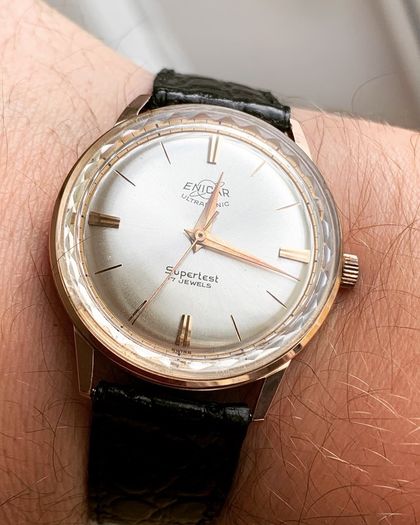Really rare Enicar Supertest rose gold