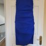 Blue ruched fitted dress Image 6