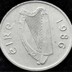 [#90] - Ireland 1986 | ERROR Irish 5p | Five Pence | Bull | KM.22