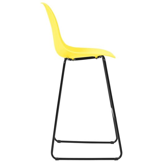 Bar Chairs 6 pcs Yellow Plastic