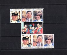 1981 Guernsey Wedding Prince Charles & Lady Diana Spencer Commemorative Stamps Mint Never Hinged (MNH)
