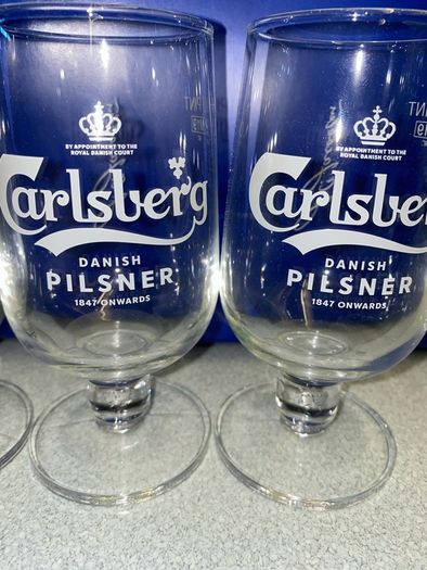 carlsberg beer half pint glasses brand new