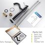 Bathroom Basin Mixer Tap, Mono High Rise Basin Tap for Countertop, Tall Traditional Sink Faucet with Ceramic Lever, 360 Swivel Spout, Classic Taps, Retro Style, Brass (Matte Black Image 3