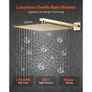 Shower Faucet Set, Rainfall Bathroom Shower System with 10-Inch (25.4cm) Square Rain Shower Head and Handheld Spray, Wall Mounted Bath Fixtures with Brass Valve and Trim Kit, Brushed Gold Image 3