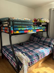 Strong metal bunk beds (mattresses not included)