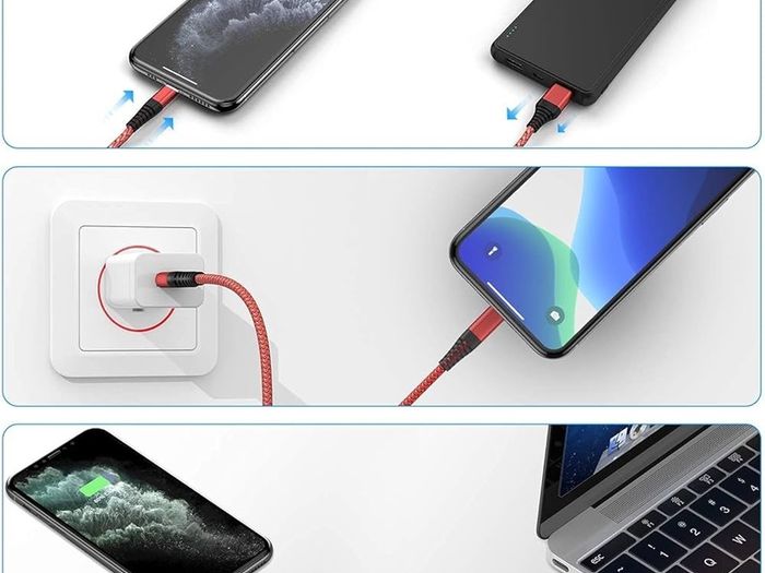 NEW SALE | iPhone Charger Cable, Lightning Cable 3Pack 6FT/1.8M iPhone Charger Braided Long iPhone USB Fast Charging Cable