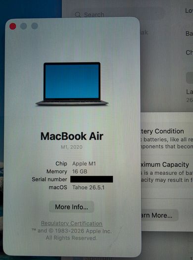 Apple Macbook Air M1 16gb Ram + extras
