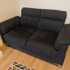 2-Seater Charcoal Grey Fabric Sofa