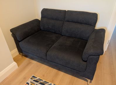 2-Seater Charcoal Grey Fabric Sofa