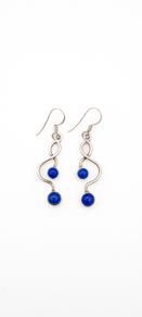 925 Vintage Sterling Silver And Lapis Lazuli Earrings