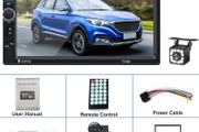 Double din Car Stereo with Bluetooth 7 Inch Touch Screen Car Radio with Mirror link for Android/IOS FM Radio SWC DVR USB AUX TF SD Car Multimedia Player+Backup Camera+Remote Control