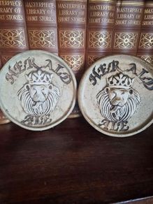 Rare Vintage Herald Ale Stoneware Pub Set - Tap Font Marker & Display Plaque Macardle Moore Dundalk