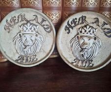 Rare Vintage Herald Ale Stoneware Pub Set - Tap Font Marker & Display Plaque Macardle Moore Dundalk