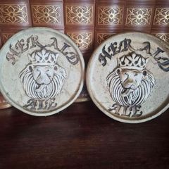 Rare Vintage Herald Ale Stoneware Pub Set - Tap Font Marker & Display Plaque Macardle Moore Dundalk