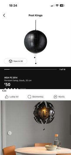 Pendant lamp black