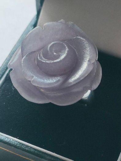 Lavender Jade Petal Sterling Silver Ring