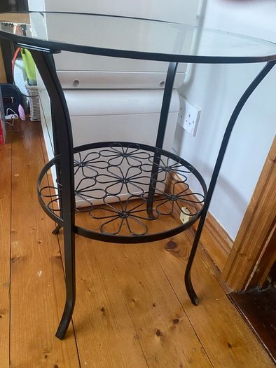 Cast iron glass coffee table