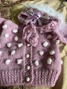 Beautiful Cardigan and bonnet set Easter