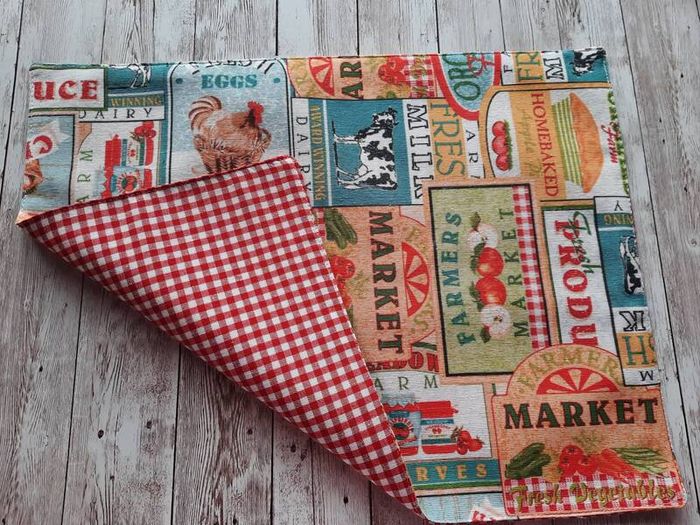 Handmade Placemats." Summer fruits, Farmers Market, Mediterranean Herbs"