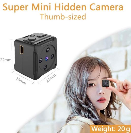 Mini Small Camera 1080P HD Small Portable Cordless Outdoor Cameras,Home Surveillance Security Camera with Night Vision and Motion Detection,Compact Outdoor/Indoor Video Recorder