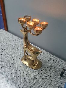 brass Deer tea candle holder