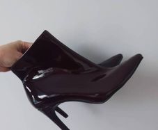 M&S ladies patent burgundy ankle boots (brand new)