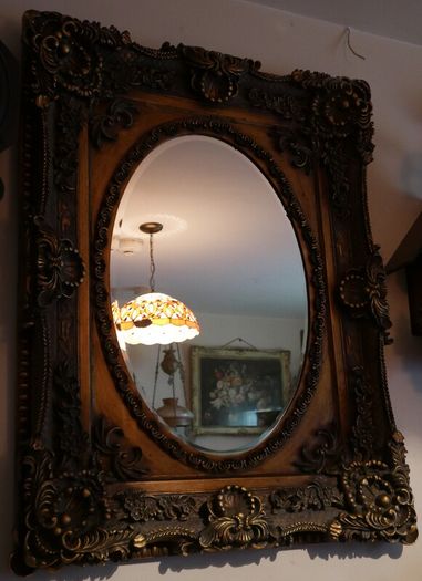 Vintage Ornate Gold Framed Mirror , Big ,Heavy and Thick 45" x 35" (Thickness 4")