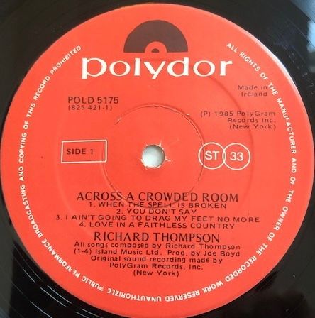 Richard Thompson - Across A Crowded Room Vinyl LP