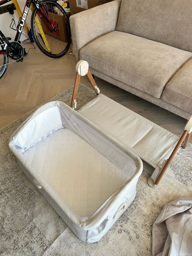 Mamas & Papas Lua Bedside Crib - Fawn