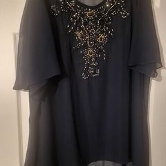 Navy plus size top.