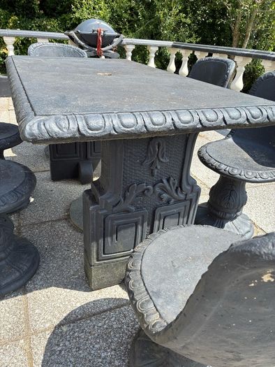 Solid Concrete Garden Dining Set