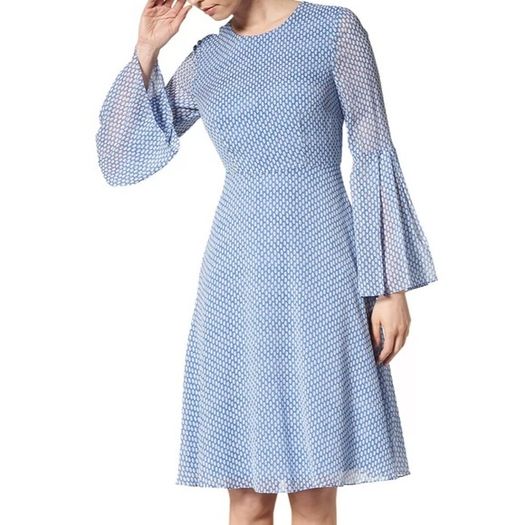 LK Bennett Abbie Blue Silk Dress Size 8