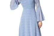 LK Bennett Abbie Blue Silk Dress Size 8