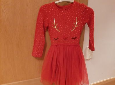 Girls christmas reindeer party dress age 5-6 years