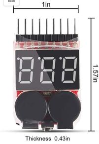 1-8s Lipo Li-ion Battery Voltage Tester Monitor RC Low-Voltage Buzzer - postage included