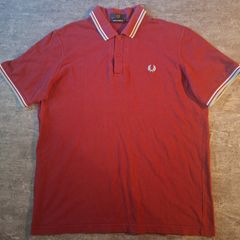 Fred Perry Maroon Polo Shirt White Light Blue Twin Tip Made in UK XL