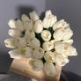 Beautiful real looking white faux tulip bouquet with vase Image 8