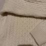 Cream Aran knit wool jumper Image 6