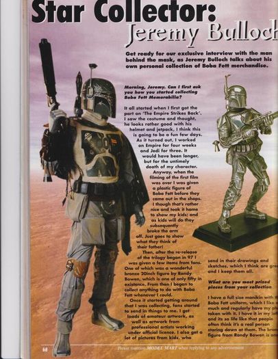 Bobba Fett Jeremy Bullock Interview Model & Collectors Mart June 2001