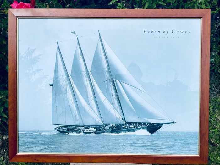 Large Framed Beken Of Cowes Creole 1939 Yacht Print 88cm By 68cm