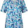 Kjbrand New  FURTHER REDUCED Top In Shades Of Turquoise, Sapphire  Blue  , White And  Lilac. Length Is 33 Inches Image 5
