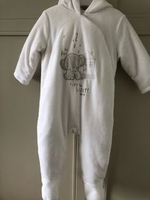 Soft white mothercare pramsuit 3-6 months
