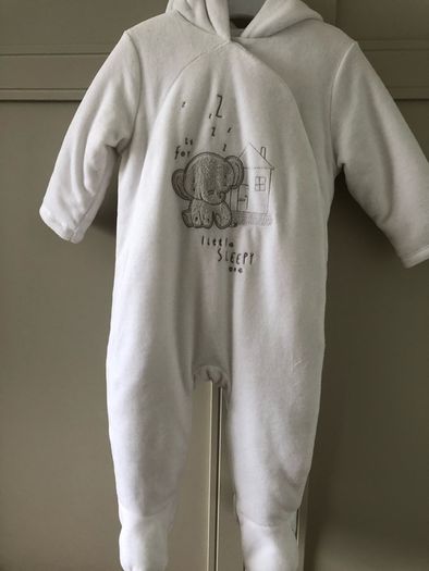 Soft white mothercare pramsuit 3-6 months