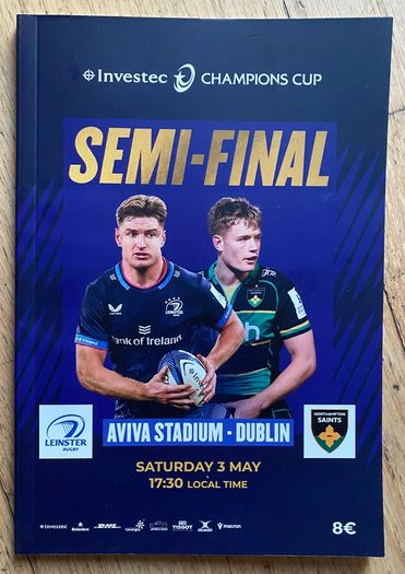 2025 Leinster v Northampton Saints - Investec Champions Cup Semi Final Programme
