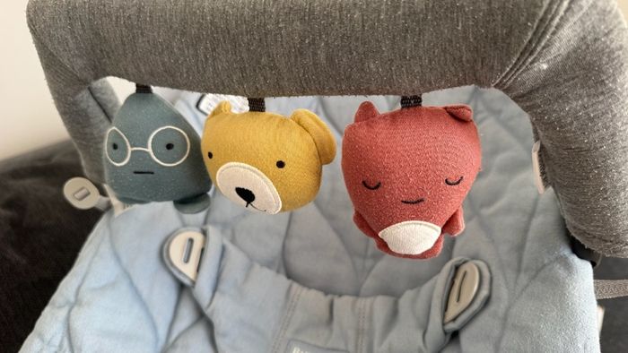BabyBjorn - Bouncer BLISS Woven - Blu + spare cover + toy