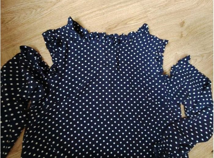 Navy Polka Dot Dress  Size 12